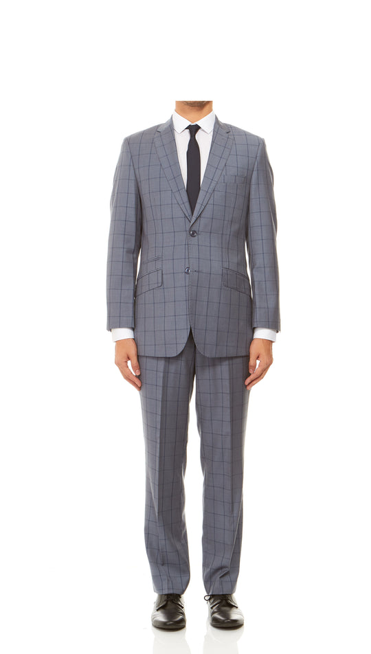 Grey Windowpane Suit